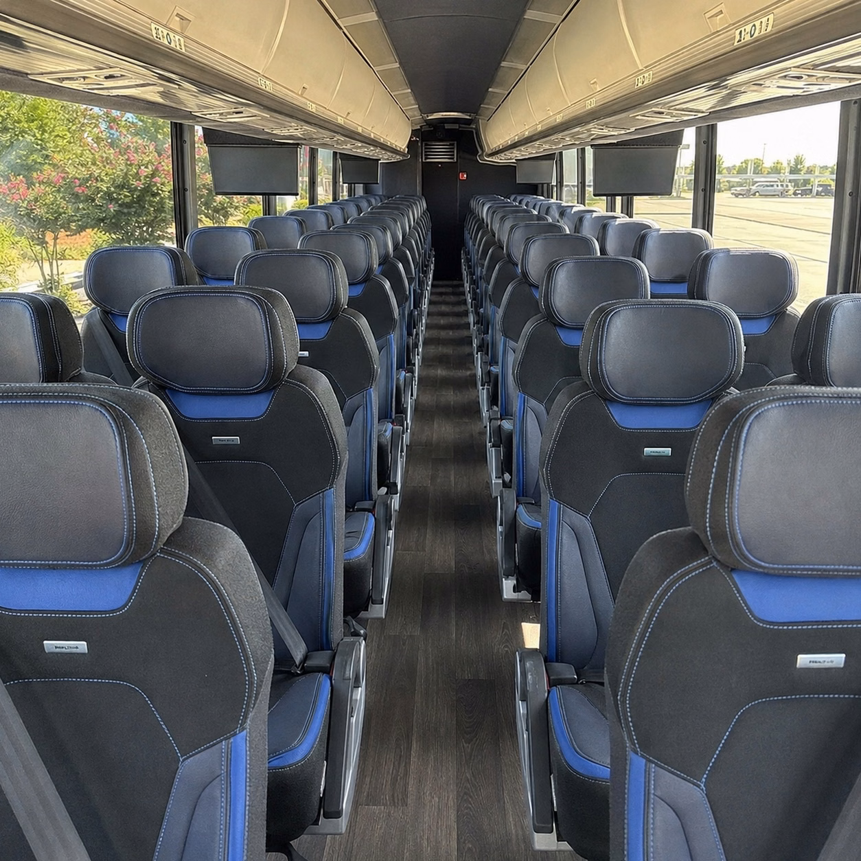 56 passenger charter bus interior